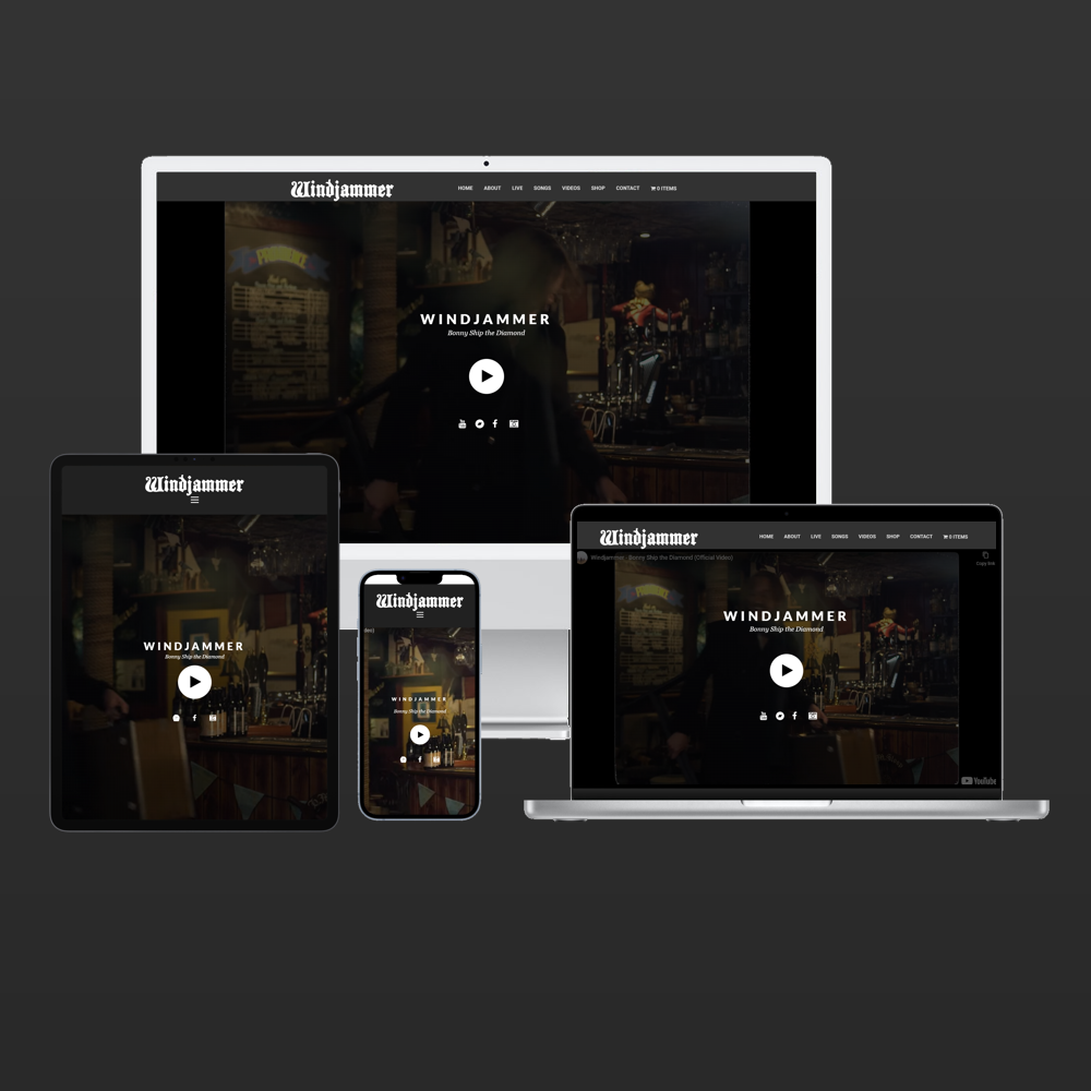 Screenshot of Windjammer Ceilidh Band on Desktop, Laptop, Tablet and Mobile