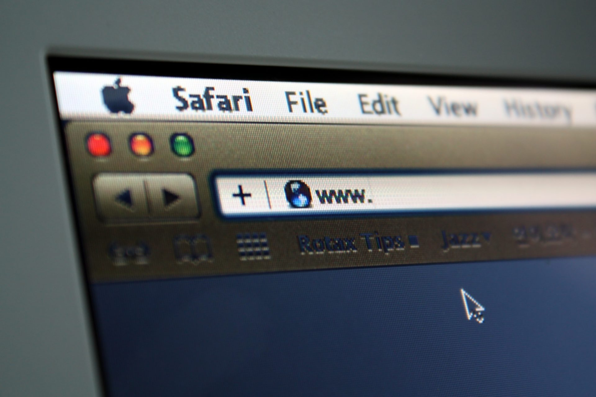 A computer displaying the safari web browser